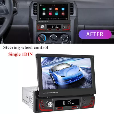 $128.69 • Buy 7  Single 1 DIN Car FM Radio Touch Screen Stereo Flip Out Player Bluetooth Parts