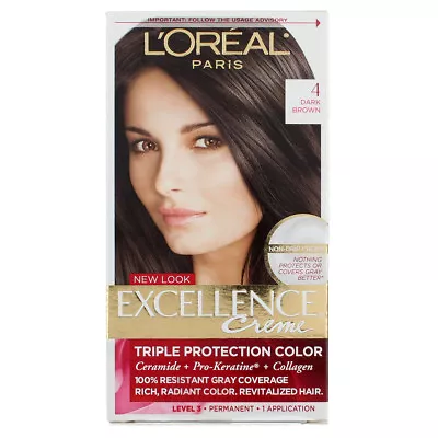 5 Pack L'Oreal Paris Excellence Creme Triple Protection Hair Color Dark Brown 4 • $70.25