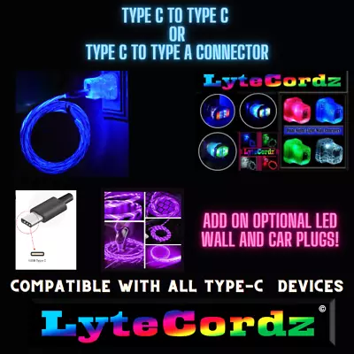 LYTECORDZ LED Lighted Light Up TYPE C Charging Charger Cable USB Cord • $10.99