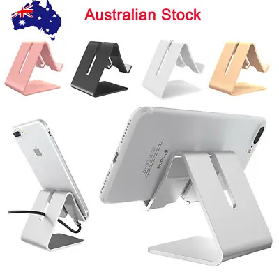 $9.98 • Buy AU Desk Table Desktop Phone Stand Aluminum Holder For Cellphone Tablet Universal