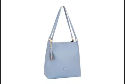 David Jones PU Spring Summer Handbag Light Blue Or Light Grey Zip • £39.95