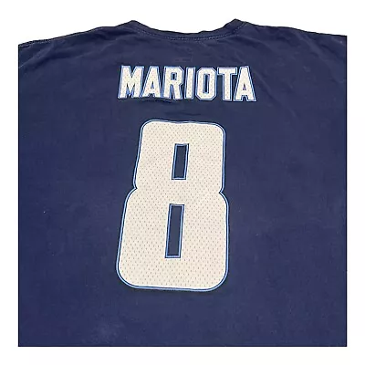 Tennessee Titans Shirt Mens 2XL Blue Marcus Mariota #8 Majestic XXL Jersey Shirt • $14.94