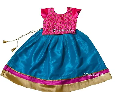 $47.23 • Buy South Indian Pavadai Set, Kids Lehenga Choli, Readymade Girls Outfits, Girls Set