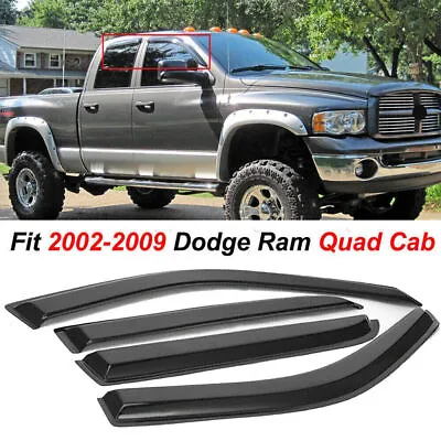 For 2002-2009 Dodge Ram Quad Cab 1500 2500 3500 Window Visors Sun Rain Guards* • $32.99