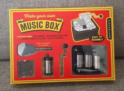 Kikkerland Make Your Own Music Box Self Assemble Creative Kit Songs Brand New • $22