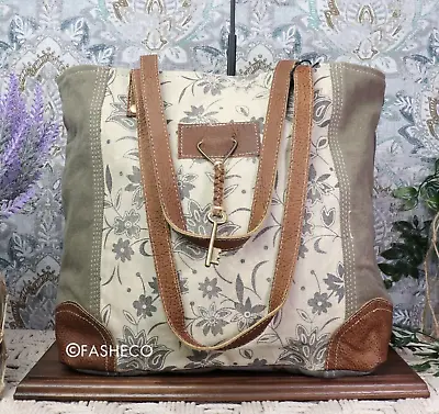 Women's Vintage Myra Bag Large Floral Canvas Handbag Shoulder Tote • $38