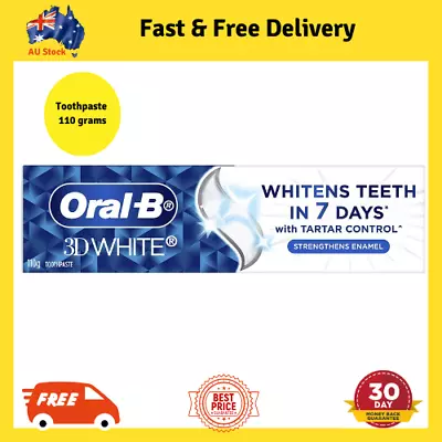 Oral-B 3DWhite Strengthens Enamel  Toothpaste  110g • $7.49