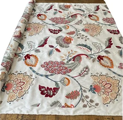 Jane Churchill Fabric Material Azara Jaipur Peacock Red Slate 1.15m X Full Width • £54.99
