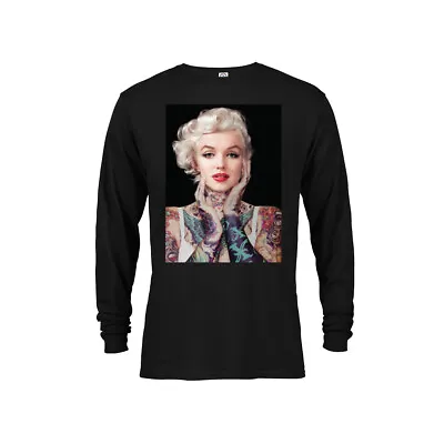 The Beautiful Marilyn Monroe With Tattoos Long Sleeve Shirt For Men-Sizes S-5XL! • $12.99