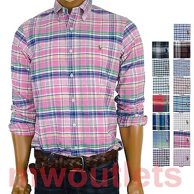$47.99 • Buy Polo Ralph Lauren MENS LONG SLEEVE OXFORD PLAID Standard Fit Sport Shirt 