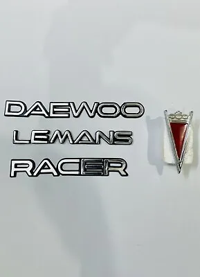 DAEWOO LEMANS And RACER Emblem In Metal With Grill Logo Set Of 4 Piece • $59.99
