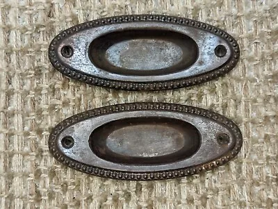 Pair Of Antique Decorative Stamped Steel Recessed Window Sash Lift Pull Hardware • $35