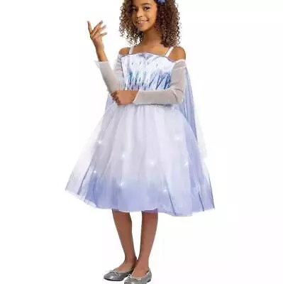 Girls Disney Frozen Elsa Deluxe Light Up Halloween Costume Dress Size M 7/8 NWT • $17.99