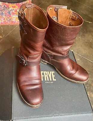 Frye BRANDO Engineer Boots Men's 10.5 Brown Leather FREE SHIPPING • $90
