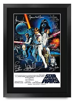 Star Wars A New Hope Movie Poster Cast Signed 16  X 12  Framed Gift Printed A... • $62.21