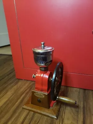 Vintage Mr. Dudley International Red Cast Iron Coffee Grinder • $73