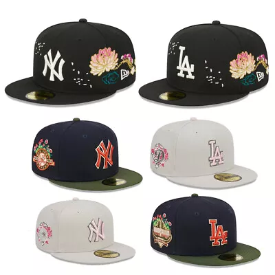 Unisex New Era MLB 59FIFTY 5950 Fitted Hat -  New Styles LA NY Baseball Cap • $19.99