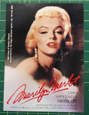 Marilyn Merlot 1985 Napa Valley Merlot Unused Label Marilyn Monroe • $199.95