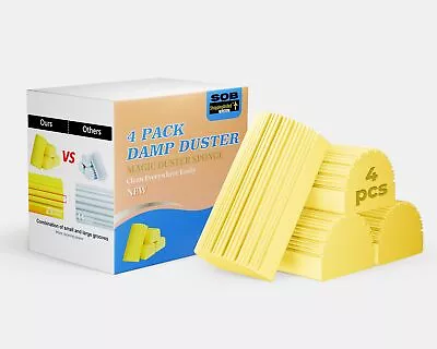 Damp Duster Sponge 4-Pack Magic Scraping Duster Sponge For Household Cleaning... • $16.65