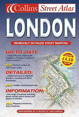 London Street Atlas: Small (Collins Street Atlas)--Paperback-0007128096-Good • £2.37