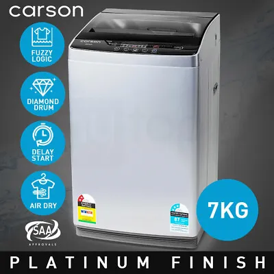 CARSON Washing Machine 7kg Platinum Automatic Top Load Home Dry • $435