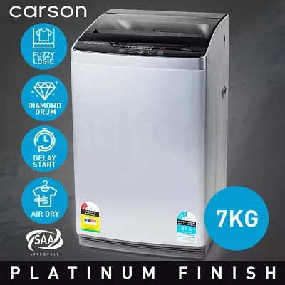 $534 • Buy 【EXTRA10%OFF】CARSON Washing Machine 7kg Platinum Automatic Top Load Home Dry