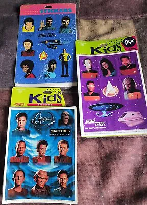 $14.99 • Buy 1990's Original Star Trek Stickers Kirk Spock Scotty 3 Packs See Pictures & Desc