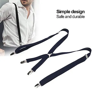 Mens Suspenders Approx 1x41.3in Nonslip Safe Metal Dress Suspenders Spares YEK • $9.86