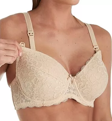 La Leche League Intl. Nursing Bra Beige Lace Underwire Side Boning #4533 40d • $29.99