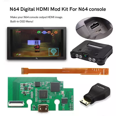 1X N64 HDMI-Compatible Mod N64 Digital HDMI-Compatible Kit For N64 Game Console • $74.80