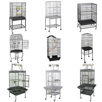 Black/White Bird Cage Parrot Macaw Parakeet Cockatiel Cage Multiple Size  • $134.69