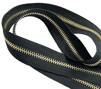 YKK #5 15  Brass Metal Jacket Zipper With U-TPYE Ring Pull Separating Made USA • $4.50