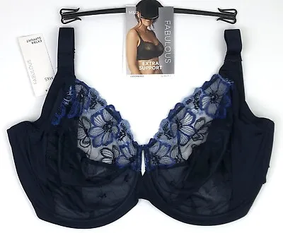 M&S Fabulous Extra  Support Embroidered Mesh Bra 36J  38J  &  40J BLUE BNWT • £17.99