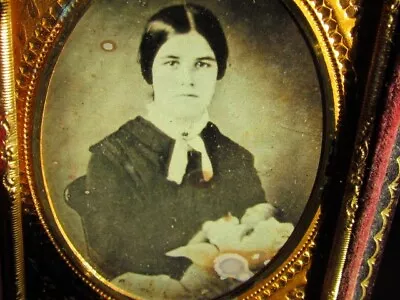 Young Woman Holding Her Post Mortem Child Daguerreotype & Paper Photograph • $69.99