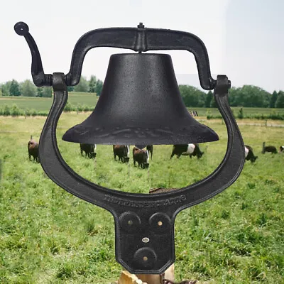 Large Cast Iron Farmhouse Dinner School Bell Vintage Antique Style • $69.99