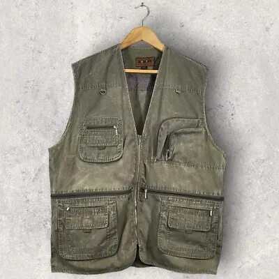 Vintage 90s Utility Fishing Outdoors Green Vest XL • $24.80