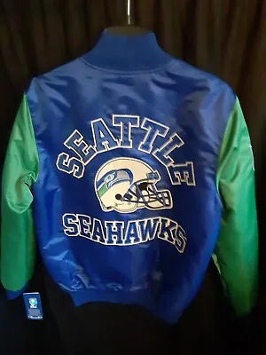 Seattle Seahawks Men's Quilt Lined Front Snap Starter Jacket Small • $110.99