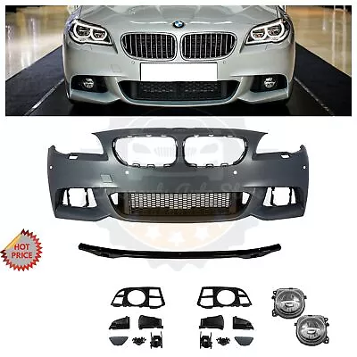 Bmw F10 Mtech Msport Front Bumper Kit W/ Led Fogs For 14-17 F10 Lci Sedan W/ Pdc • $685