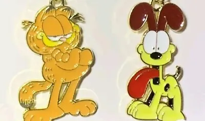 Garfield And Odie Gold Dangle Drop Earrings • $4.99