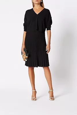 $119.99 • Buy Scanlan Theodore Size M (10 12) Pleated Rib V-neck Sweater In Black