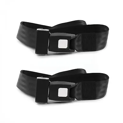 Ford Mustang 1967 - 1970  Standard 2pt Black Lap Bucket Seat Belt Kit - 2 Belts • $42.41