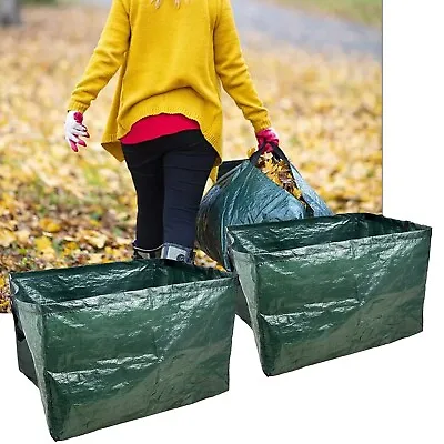 £7.99 • Buy 2 X Garden Waste Sacks Bags Heavy Duty Large Refuse Handles Storage Bags 120L