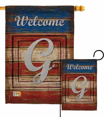 Patriotic G Initial Garden Flag Americana Decorative Gift Yard House Banner • $15.95