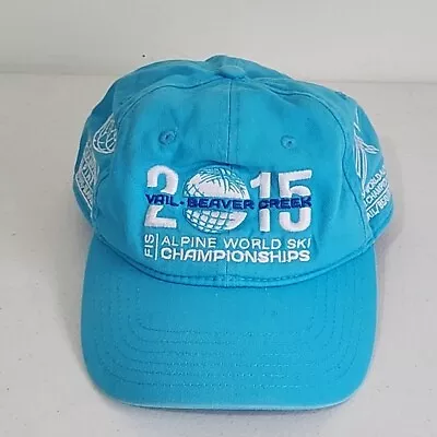 2015 Alpine World Ski Championship Hat Adult Blue Adjustable Vail Beaver Creek • $17.95