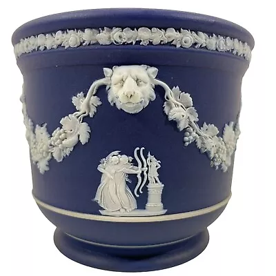 WEDGWOOD JASPERWARE DARK BLUE JARDINIERE PLANTER NEOCLASSICAL NICE 1800’s EUC • $69.95