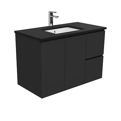 900mm Bathroom Black Stone Basin Top & Vanity Cabinet #SB90FB • $1035