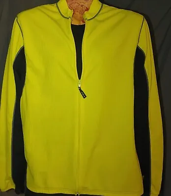 Louis Garneau Modesto Cycling Jacket Men's Large Bright Yellow Zip • $18