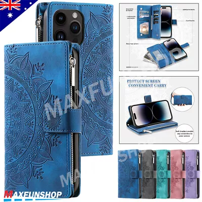 For IPhone 15 14 13 12 11 Plus Pro Max XS SE/8/7 Case Leather Wallet Flip Cover • $17.99