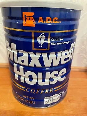 1988 Olympic Sponsor Maxwell House Coffee Vintage Blue Tin Can 48 Oz W/ Lid • $19.35