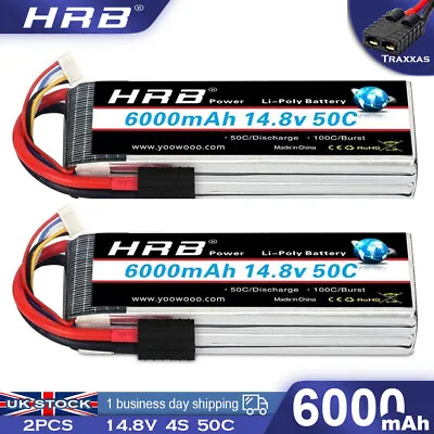 2pcs 14.8V 4S 6000mAh 50C LiPo Battery For Traxxas X-Maxx Maxx Car Truck Buggy • £111.99